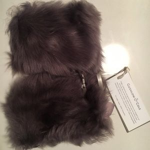 • gushlow & cole • fur cuffs in purple / gray